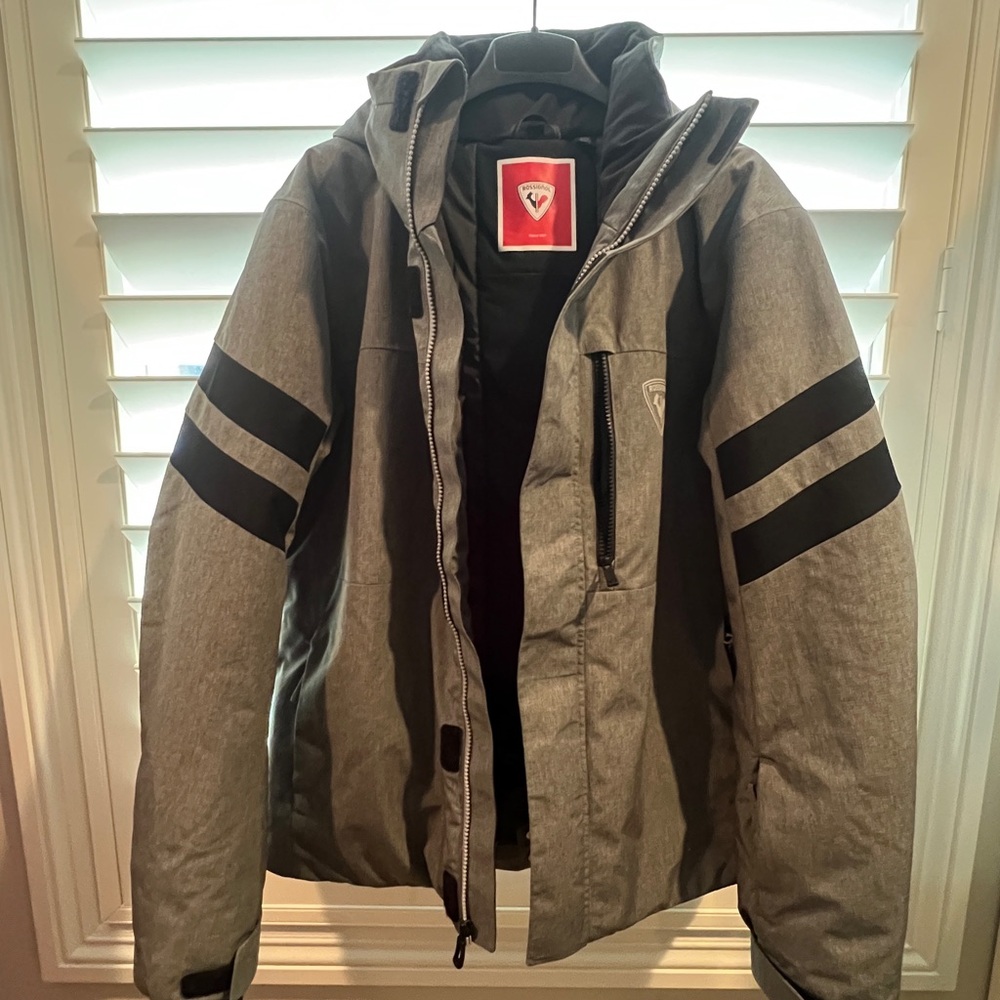 Rossignol Controle Mens Insulated Ski Snowboard Jacket grey with Black Stripes